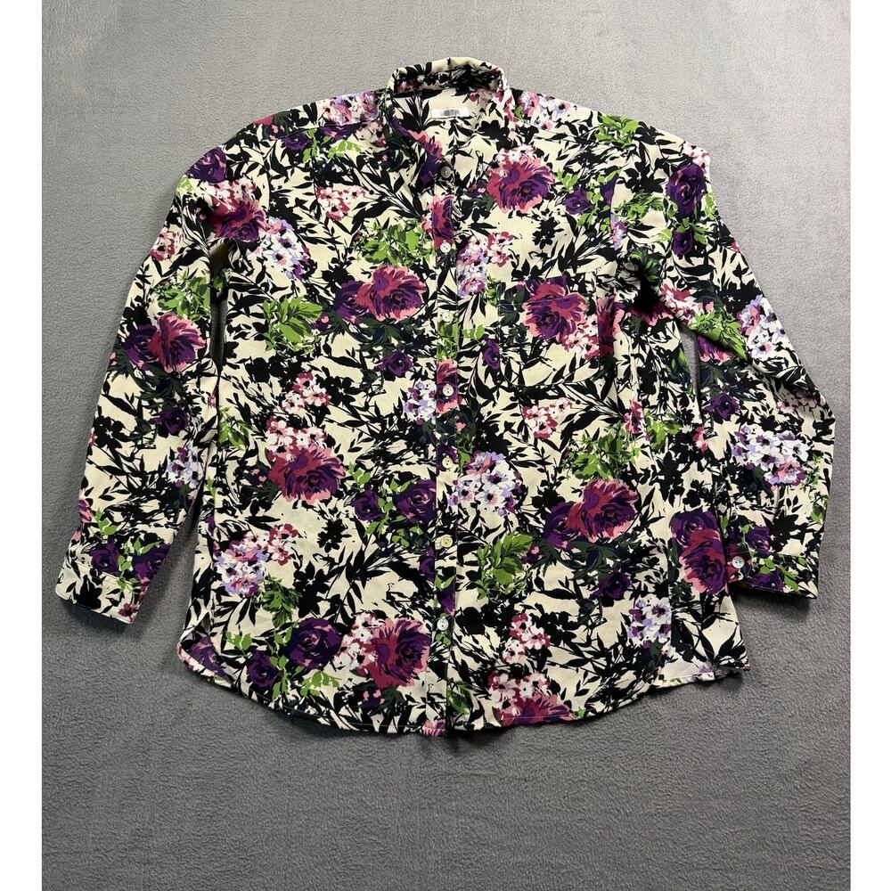 J.‎ Jill Womens Floral Button Up Shirt Blouse Top Long Sleeve See Measurements